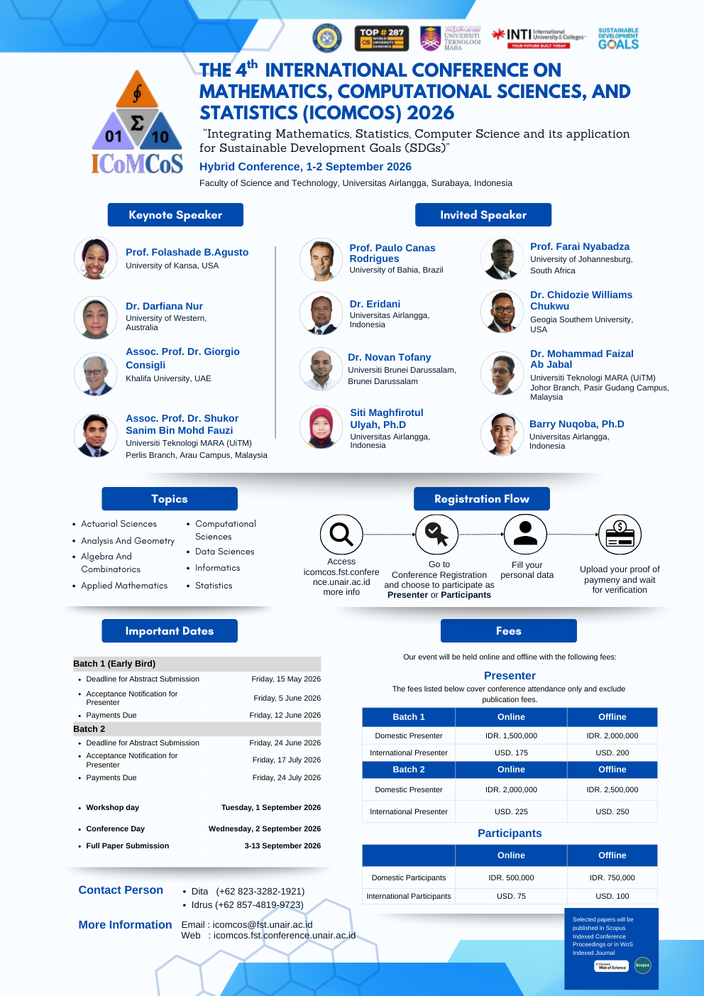 The 4th International Conference on Mathematics, Computational Sciences and Statistics (ICoMCoS) 2026