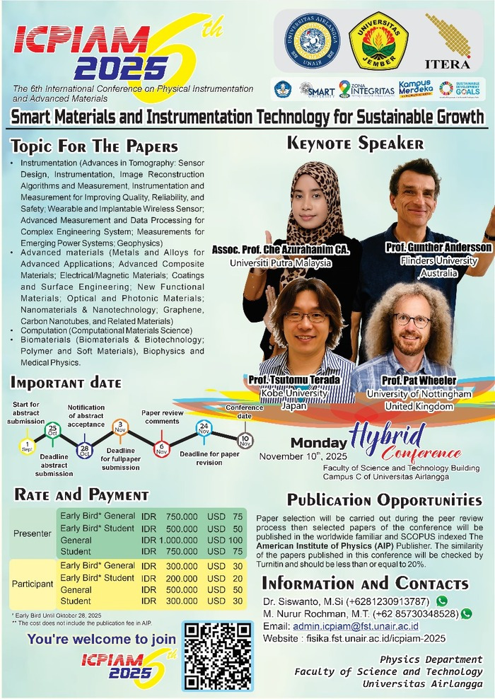 The 6th International Conference on Physical Instrumentation and Advanced Materials (ICPIAM 2025)