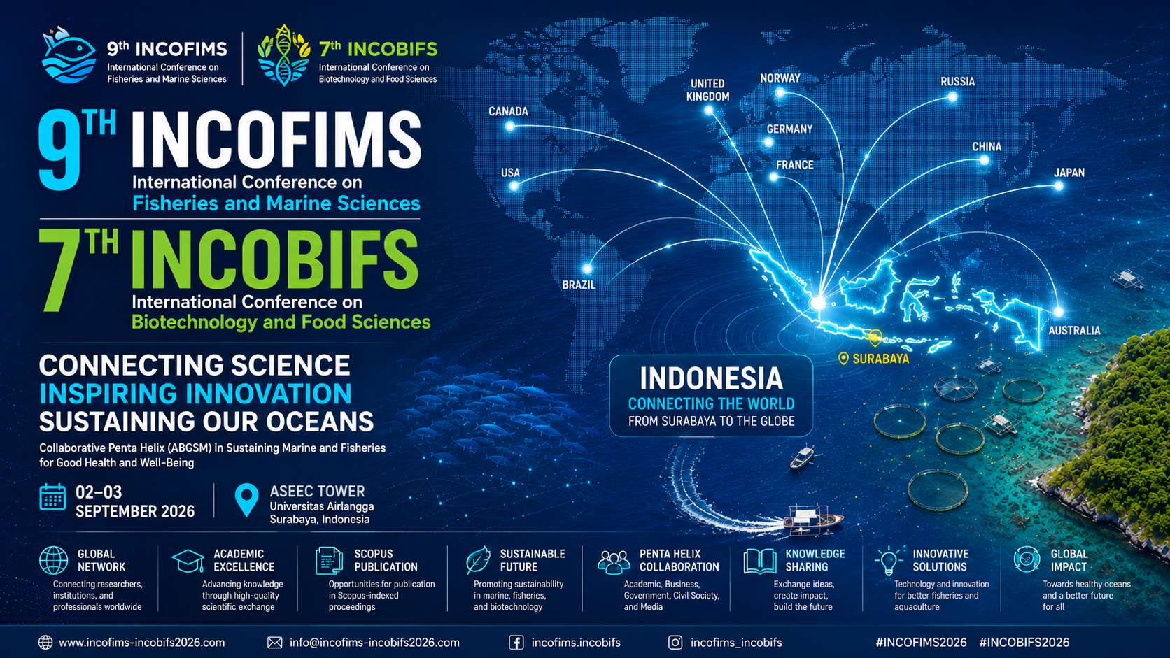 The 9th International Conference on Fisheries and Marine Sciences (INCOFIMS) in conjunction with The 7th International Conference on Biotechnology and Food Sciences (INCOBIFS)