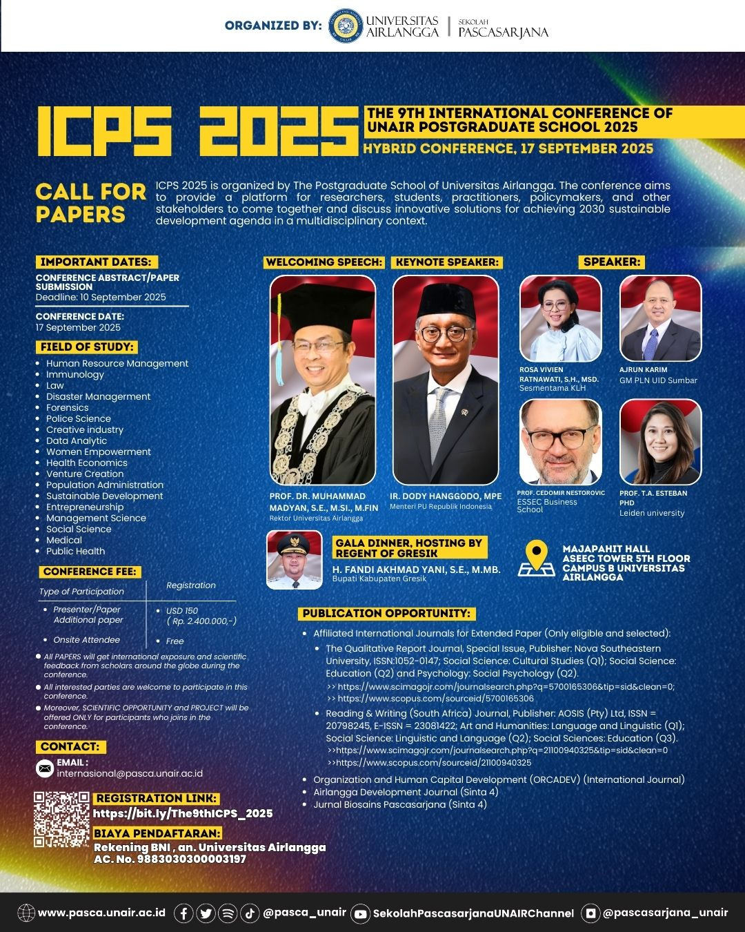 The 9th International Conference Postgraduate School Universitas Airlangga “Geopolical Risk And Resilience On Developing For Better World”