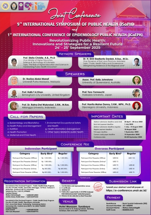 The Joint Conference 9th ISoPH and 1st ICoEPH